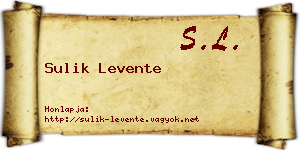 Sulik Levente névjegykártya